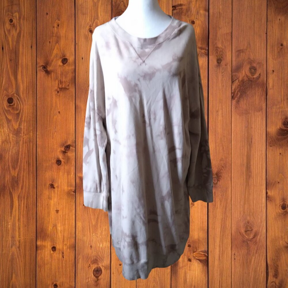 Old Navy Size XXL Long Sleeve Pink Tie Dye Sweatshirt Dress Comfy Lounge